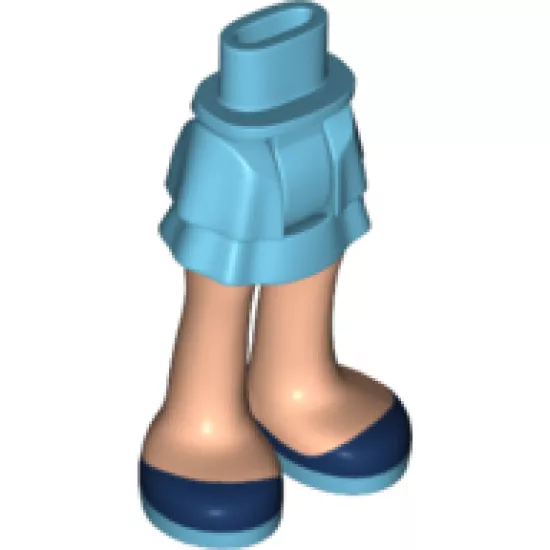 Mini Doll, Legs with Hips and Skirt Layered, Light Nougat Legs and Dark Blue Shoes Pattern