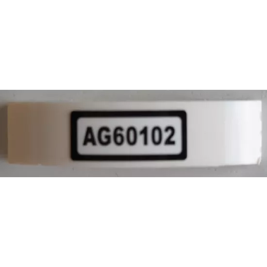 Slope, Curved 4 x 1 x 2/3 Double with 'AG60102' Pattern (Sticker) - Set 60102
