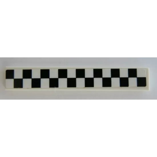 Tile 1 x 6 with Black Checkered Pattern (Sticker) - Set 75879