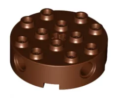 Brick, Round 4 x 4 with 4 Side Pin Holes and Center Axle Hole