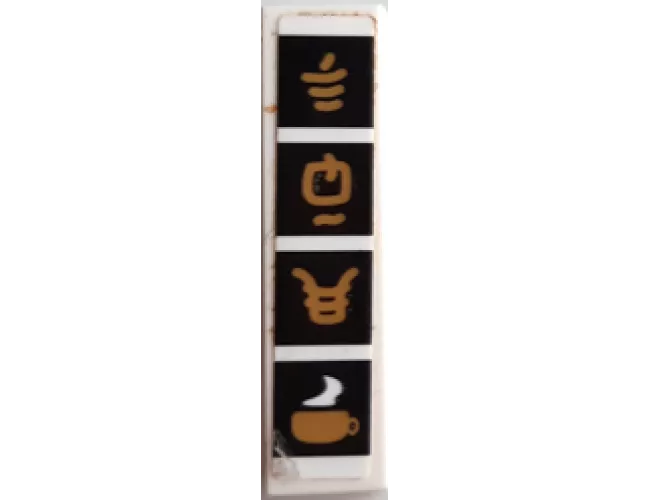 Tile 1 x 4 with Gold Cup and Ninjago Logogram 'T H E' in Black Squares Pattern (Sticker) - Set 70640