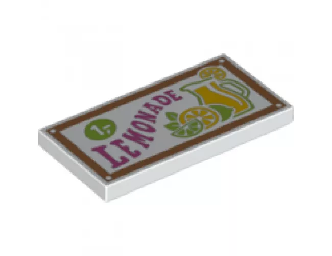 Tile 2 x 4 with 'LEMONADE' Pattern