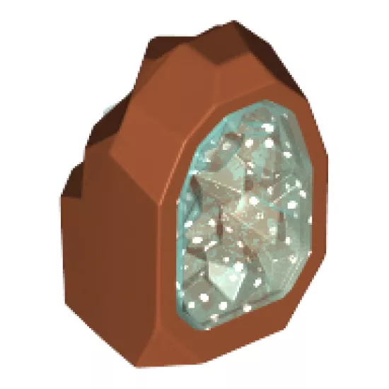Rock 1 x 1 Geode with Glitter Trans-Light Blue Crystal Interior Pattern