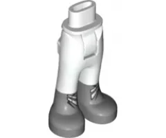 Mini Doll, Legs with Hips and Trousers with Back Pockets with Flat Silver Boots with Clasps Pattern
