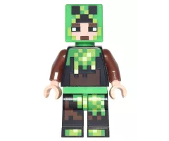 Minecraft Skin 6 - Pixelated, Bright Green and Dark Brown Creeper Costume