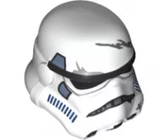 Minifigure, Headgear Helmet SW Stormtrooper, 2 Chin Holes, Dark Blue and Sand Blue with Scratches Pattern (Imperial Jet Pack Trooper)