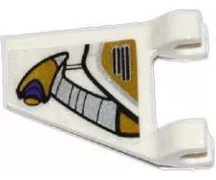 Flag 2 x 2 Trapezoid with Gold, Silver and Dark Purple Aqua Jet Turbine Pattern Model Left (Sticker) - Set 70167