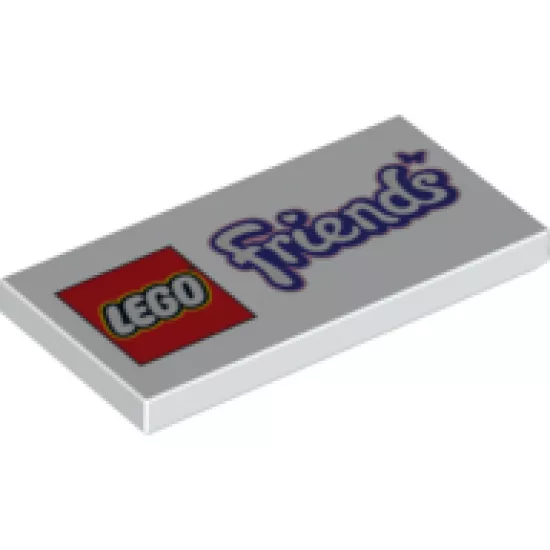 Tile 2 x 4 with LEGO Friends Logo with Butterfly Pattern