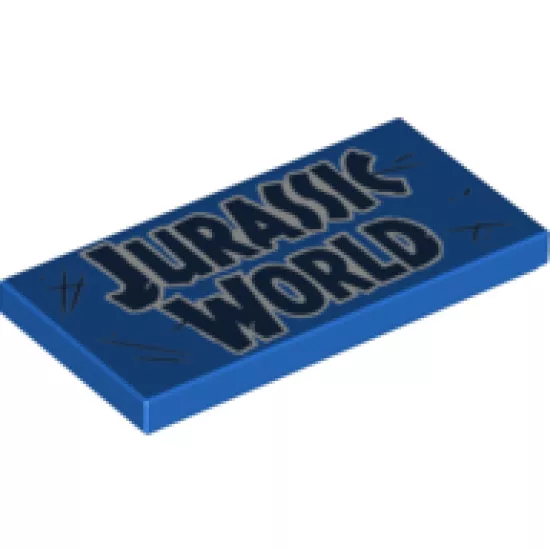 Tile 2 x 4 with Black 'JURASSIC WORLD' Pattern