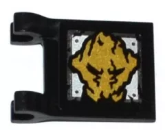 Flag 2 x 2 Square with Gold Ninjago Earth Emblem Pattern on Both Sides (Stickers) - Set 70733