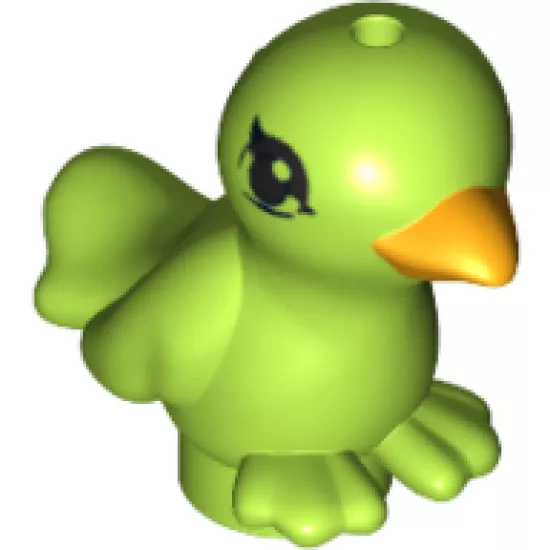 Animal, Air Bird Friends / Elves with Bright Light Orange Beak and Black Eyes Pattern