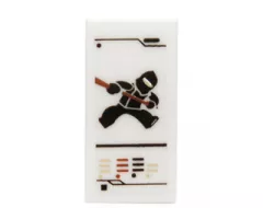 Tile 1 x 2 with Ninjago Game Card with Black Ninja Cole Pattern (Sticker) - Set 70751