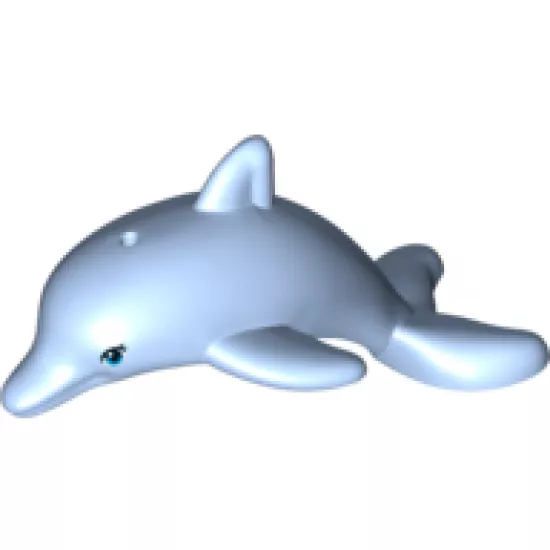 Dolphin, Friends / Elves, Jumping with Bottom Axle Holder with Medium Azure Eyes with Eyelashes Pattern