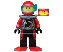 Scuba Diver, Male, Red Flippers