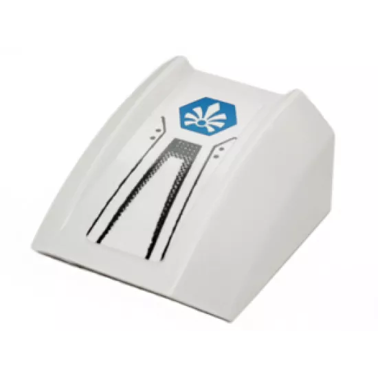 Slope, Curved 2 x 2 Lip with Black Lines and Blue Chima Logo Pattern (Sticker) - Set 70010