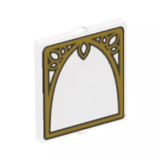 Glass for Window 1 x 2 x 2 with Ornamented Window Arch Pattern