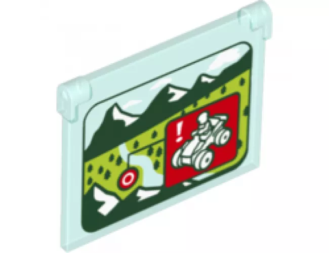 Glass for Window 1 x 4 x 3 - Opening with Mountains, Trees and ATV Target Pattern