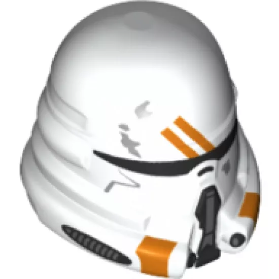 Minifigure, Headgear Helmet SW Airborne Clone Trooper with Orange Markings Pattern