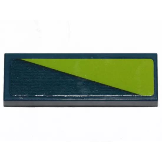 Tile 1 x 3 with Lime Triangle on Dark Blue Background Pattern (Sticker) - Set 70826