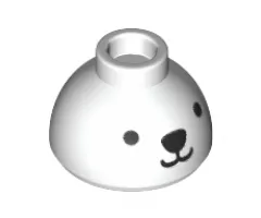 Brick, Round 1 1/2 x 1 1/2 x 2/3 Dome Top with Animal Face Steamed Bun Pattern