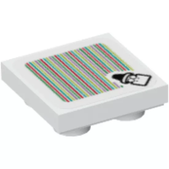 Tile, Modified 2 x 2 Inverted with Super Mario Scanner Code Kamek Pattern (Sticker) - Set 71391
