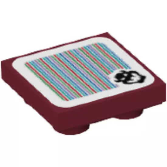 Tile, Modified 2 x 2 Inverted with Super Mario Scanner Code Bowser Pattern (Sticker) - Set 71391