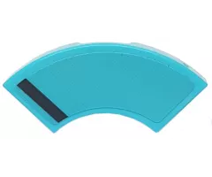Tile, Round Corner 2 x 2 Macaroni with Black Stripe on Medium Azure Background Pattern (Sticker) - Set 76898