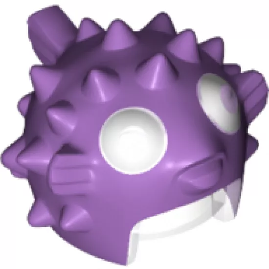 Minifigure, Headgear Mask Puffer Fish with Spikes and Fins, Trans-Clear Visor, White Eyes Pattern