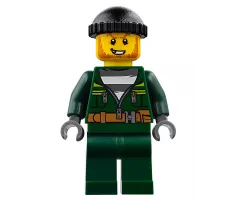 Police - City Bandit Male with Dark Green Zip Jacket, Dark Green Legs, Black Knit Cap