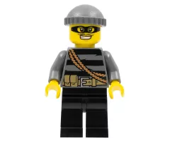 Police - City Burglar, Dark Bluish Gray Knit Cap, Mask