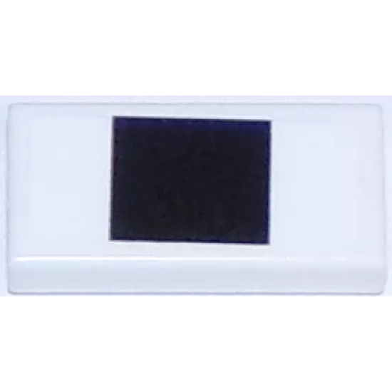 Tile 1 x 2 with Thick Black Stripe on White Background Pattern (Sticker) - Set 75874