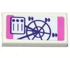 Tile 1 x 2 with Ferris Wheel Pamphlet Pattern (Sticker) - Set 41130