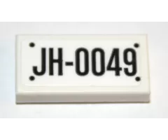 Tile 1 x 2 with 'JH-0049' Pattern (Sticker) - Set 10259