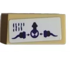 Tile 1 x 2 with Dark Purple and Gold Crossbow Build Instructions with Writing and Arrows Pattern (Sticker) - Set 41193