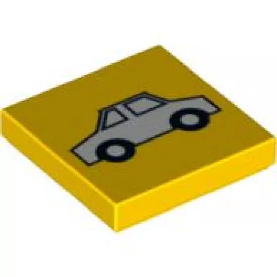 Tile 2 x 2 with White Car Pattern