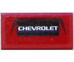 Tile 1 x 2 with 'CHEVROLET' Pattern (Sticker) - Set 75874
