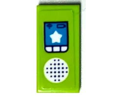 Tile 1 x 2 with CB Radio, Speaker, Buttons and Star Pattern (Sticker) - Set 41339