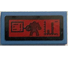 Tile 1 x 2 with Thanos and Computer Radar Display on Black and Red Background Pattern (Sticker) - Set 76049