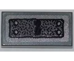 Tile 1 x 2 with Bolted Panel and Keyhole Pattern (Sticker) - Set 7985