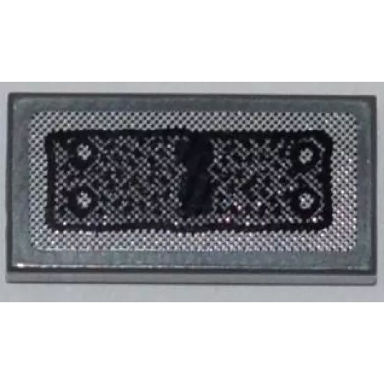 Tile 1 x 2 with Bolted Panel and Keyhole Pattern (Sticker) - Set 7985