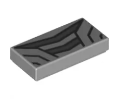 Tile 1 x 2 with Dark Bluish Gray Thick and Thin Lines Pattern