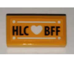 Tile 1 x 2 with 'HLC Heart BFF' Pattern (Sticker) - Set 41340