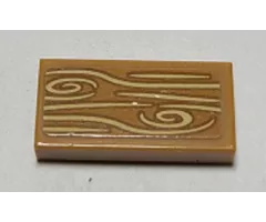 Tile 1 x 2 with Wood Grain Pattern (Sticker) - Set 41364