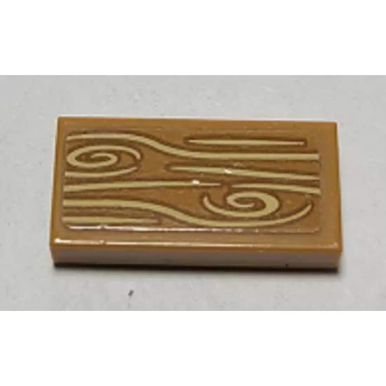 Tile 1 x 2 with Wood Grain Pattern (Sticker) - Set 41364