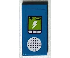 Tile 1 x 2 with CB Radio, Speaker, Buttons and Lightning Pattern (Sticker) - Set 41339