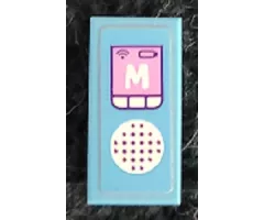 Tile 1 x 2 with Speaker Grille, Buttons and 'M' Pattern (Sticker) - Set 41325