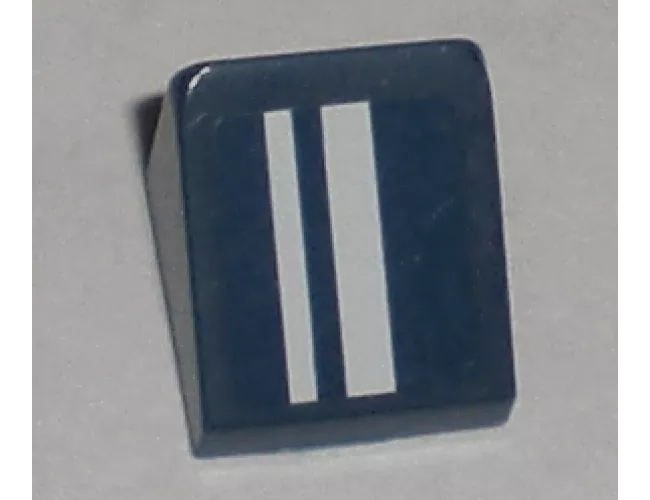 Slope 30 1 x 1 x 2/3 with White Stripes Pattern Model Left (Sticker) - Set 8194
