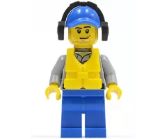 Coast Guard City - Crew Member Male, Blue Cap with Hole, Headphones