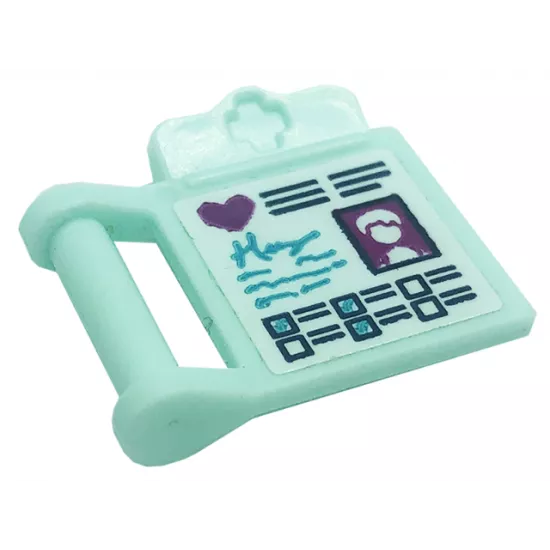 Friends Accessories Medical Clipboard with Magenta Heart, Ticked Boxes and ID Picture Pattern (Sticker) - Set 41318