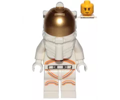 Astronaut - Male, White Spacesuit with Orange Lines, Smirk, Cheek Lines, Black and Dark Tan Eyebrows